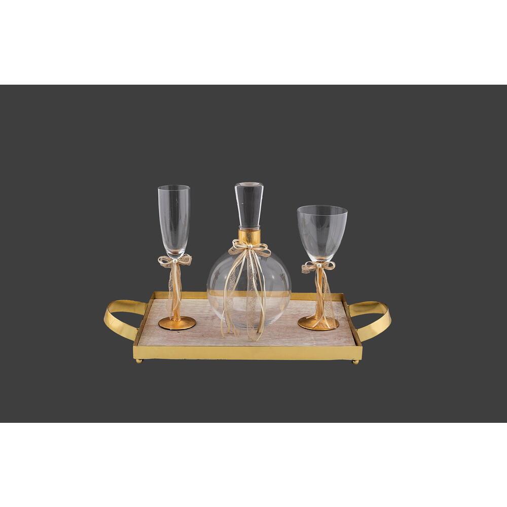 104. ΔΙΣΚΟΣ NS1043690 53x29,5cm ΚΑΡΑΦΑ SK171680 15,8xH27cm ΠΟΤΗΡΙ SP170750 21,5cm ΠΟΤ. ΣΑΜΠΑΝΙΑΣ SS170750  H25cm